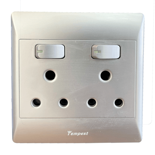 4x4 Double Wall Plug With Switch Silver TNC-SA-025/S Tempest — Light Market