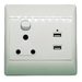4x4 Single Wall Plug With 2 x Usb White S001USB Redisson - Light Market