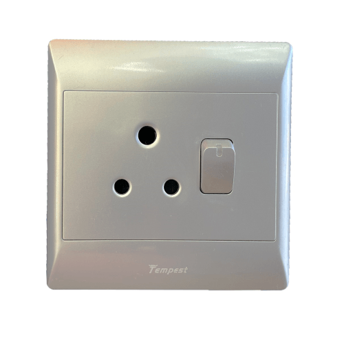 4x4 Single Wall Plug With Switch Silver TNC-SA-024/S Tempest - Light Market