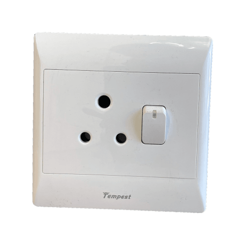 4x4 Single Wall Plug With Switch White TNC-SA-024 Tempest - Light Market