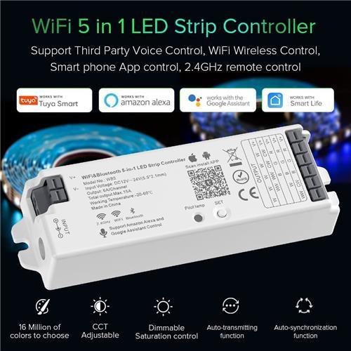 5 Channel RGBW Wifi and Bluetooth controller WB5 - Light Market