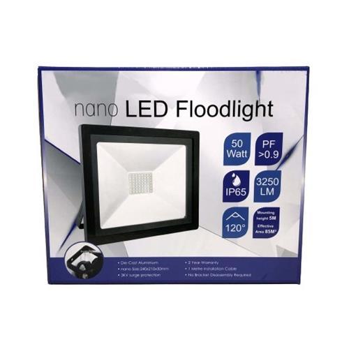 50w Nano Led Flood Light 6000k Pioled - Light Market