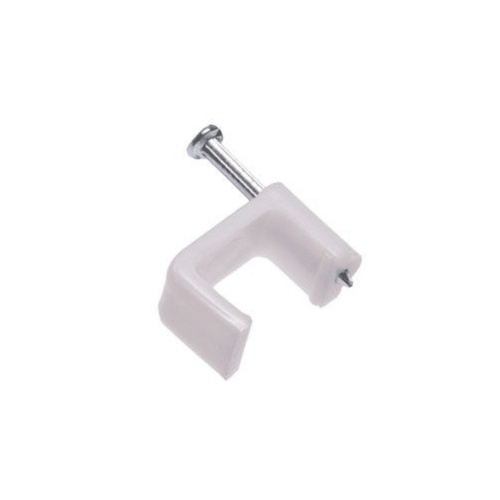 6mm Square Cable Clips (100) - Light Market
