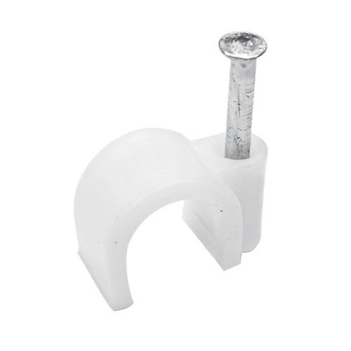 8mm Round Cable Clips - Light Market