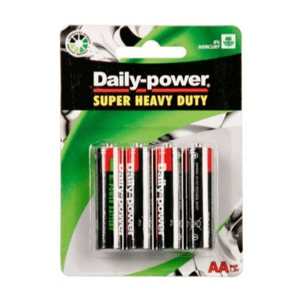 AA Heavy Duty Batteries Daily Power 4 Pack - Light Market