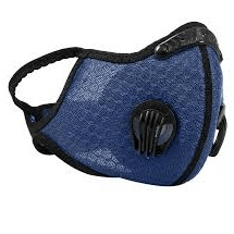 Adults Dual Valve Sports Face Mask - Dark Blue - Light Market