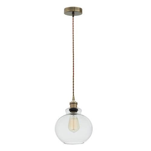 Antique Bronze Cord Pendant with Clear Glass Pen 537 Clear Bright Star - Light Market