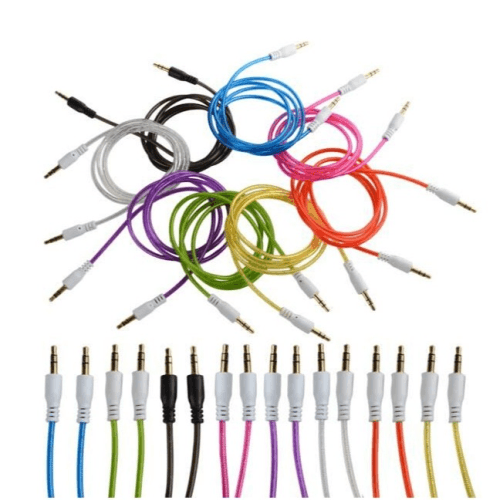 AUX Cable 3.5mm Jack Male to Male Multi Colour 1.5m - Light Market