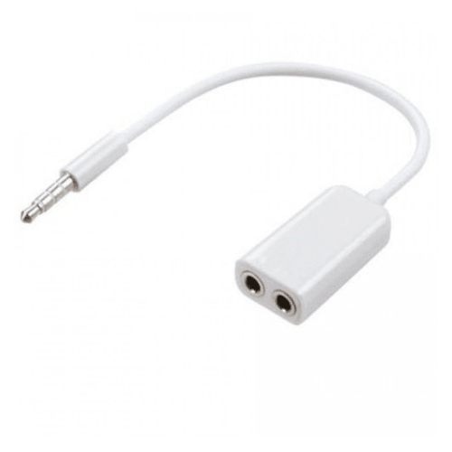 Aux splitter 1 To 2 white 3.5mm - Light Market