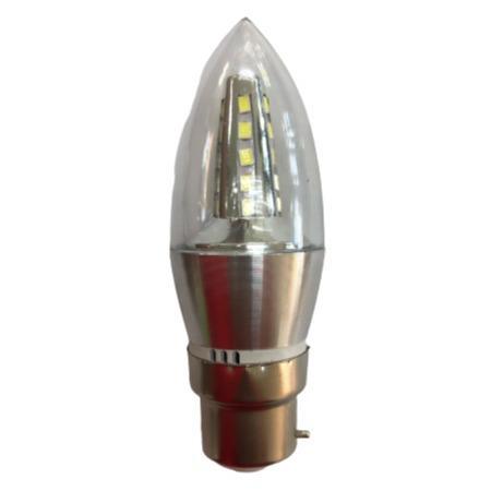 B22 3W LED Candle Bulb Silver 6500K HD-BLB03W - Light Market