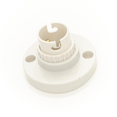 B22 White Base Holder Plastic - Light Market