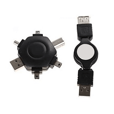 Black 5 in 1 Compact Multifunctional USB Adapters 2 Pcs HV-78 - Light Market