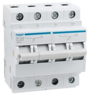 Change Over Switch 2 Pole 63A Din Rail SF263 Hager - Light Market