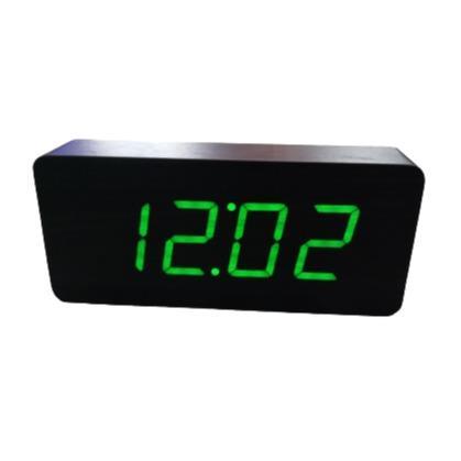 Digital Led Clock With Power supply Wooden Finish - Light Market