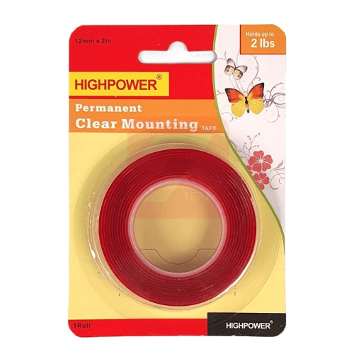 Double Sided Mounting Tape 12mm X 2m - Light Market
