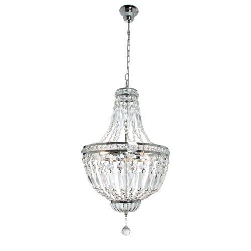 E14x4 Polished Chrome Chandelier with Crystals CH343 - Light Market
