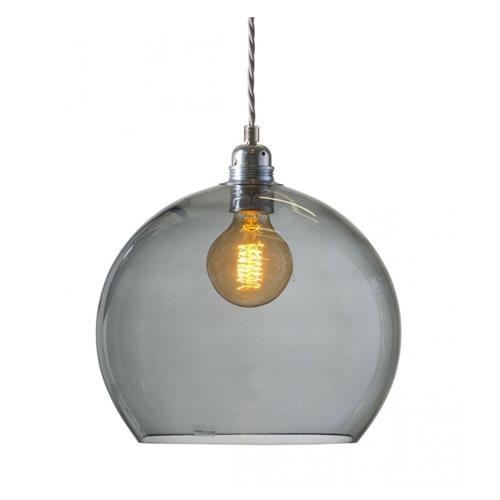 E27 Metal And Glass Pendant Lamp Smoky Grey DRSPE95 - Light Market