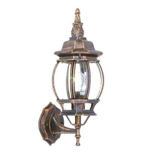 E27 Wall Lamp Die Cast Curved Lantern Style L8082 Black/Gold - Light Market