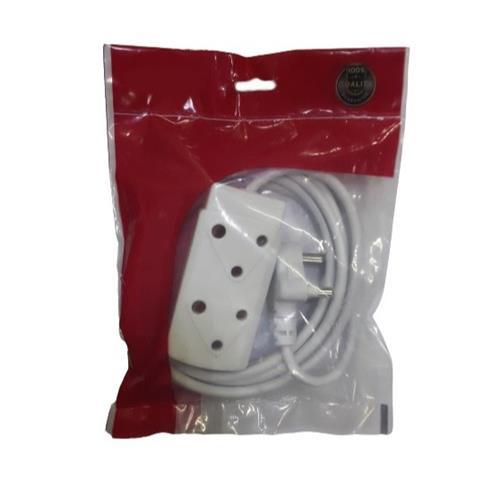 Extension Cord White 1.00mm 3m Double Eurolux - Light Market