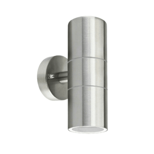 GU10 Outdoor Up and Down Wall Lamp IP44 Brushed Chrome - 6304-1 - Light Market