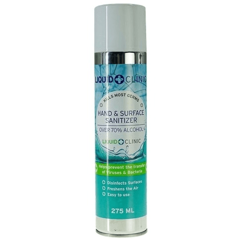 Hand & Surface Aerosol Sanitizer Spray 70% Alcohol 275ml - Liquid Clinic - Light Market