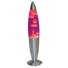 Lava Table Lamp White and Pink with Silver Base - TL108 - Light Market