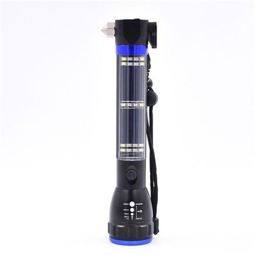 Multi-function High Power Solar Rechargeable Torch - Light Market