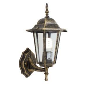 Outdoor Wall Lantern Up-Facing Black/Gold O15BG - Light Market