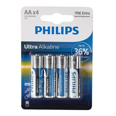 PHILIPS ULTRA ALKALINE AA BATTERIES 1.5V 4 PACK - Light Market