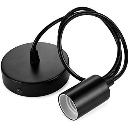 Plain Black Metal E27 Pendant - Light Market