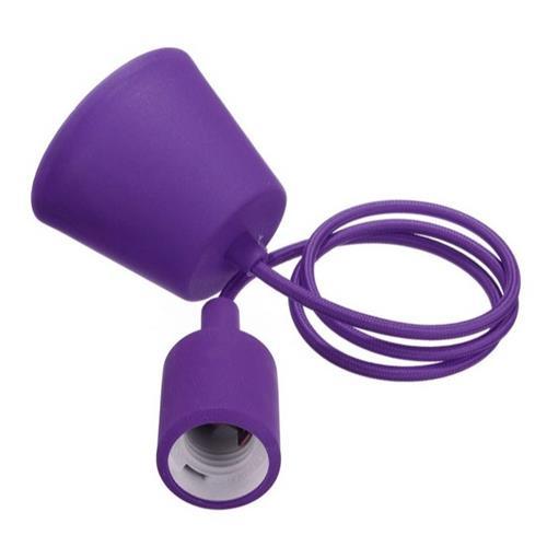 Purple Rubber Ceiling Silicone Pendant E27 Socket Holder - Light Market