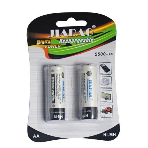 Rechargeable AA Batteries Twinpack NI-MH 5500mAh Jiabao - Light Market
