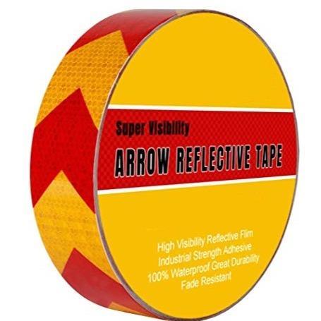 Reflective Arrow Tape 50mmx5m Red and Yellow - Light Market