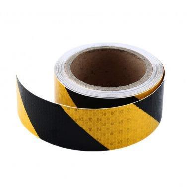 Reflective Hazard Tape 50mmx20m Black and Yellow BS-2556 - Light Market