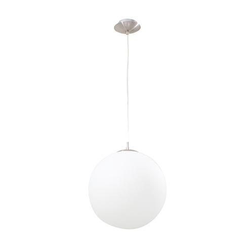 Rondo Glass Pendant Light 300mm Satin Chrome and White P200O - Light Market