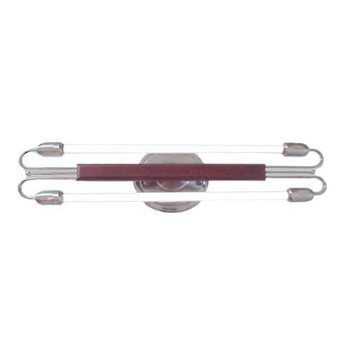Satin Chrome and Wood Finish Fluorescent Fitting FTL 4033 Satin - Light Market