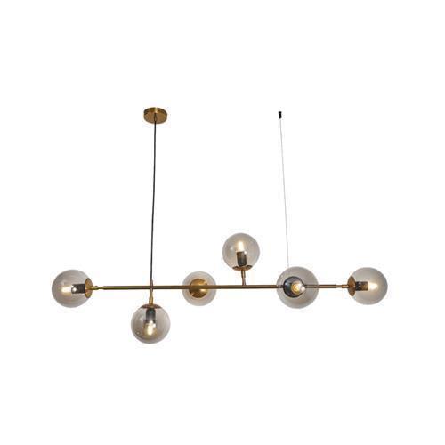 Satin Gold Chandelier with Smoke Colour Glass CH508/6 GD/SM Bright Star - Light Market