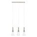 Triple Satin Chrome Pendants with White Glass PEN077/3 - Light Market