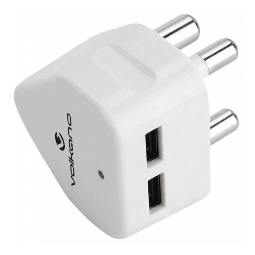 Volkano Double Usb Charger With 3pin - Light Market